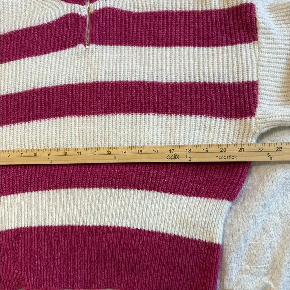 ASOS Design Pink and‎ White Rugby Striped Women's Sweater Size 4 Preppy